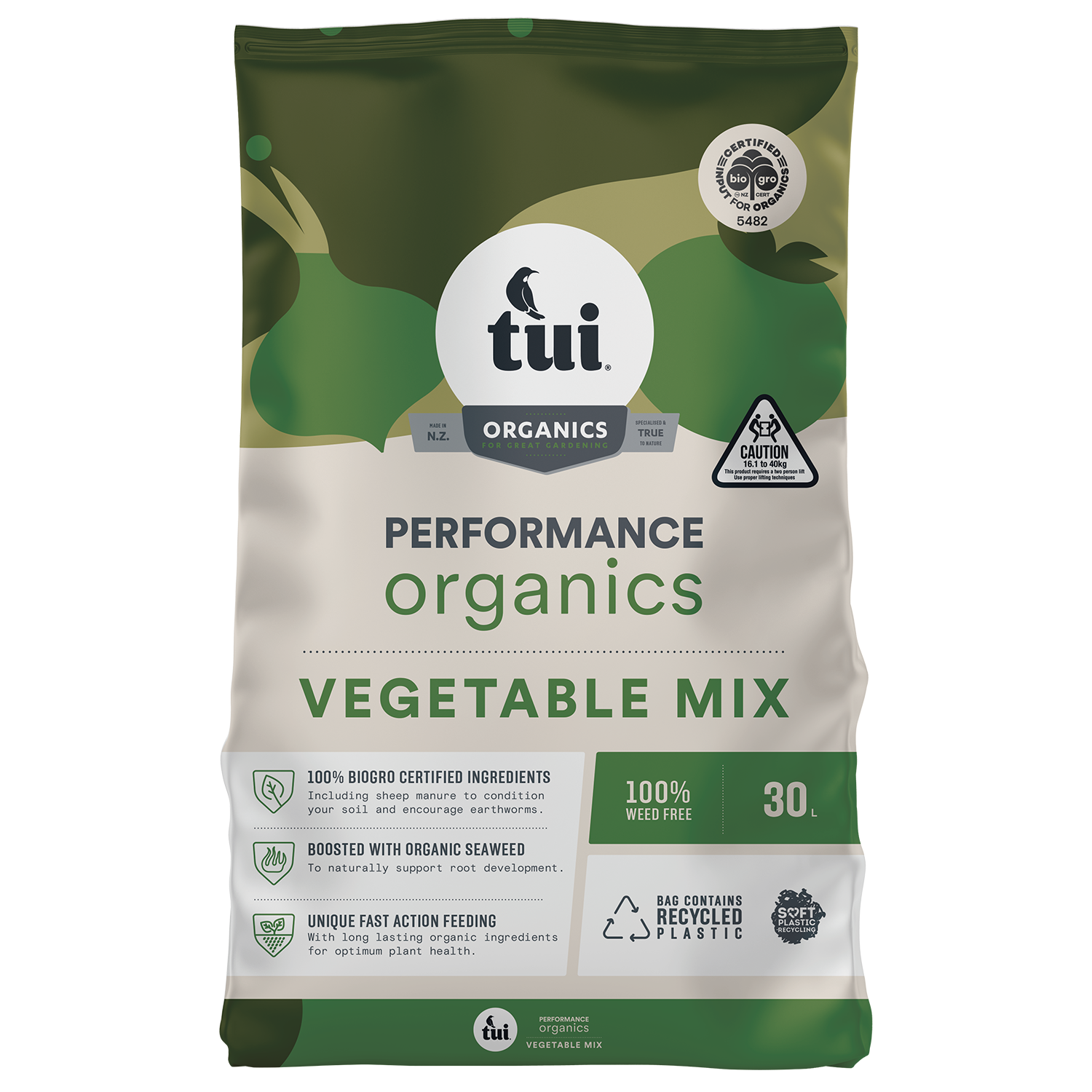 Tui Performance Organics Vegetable Mix - BioGro Certified